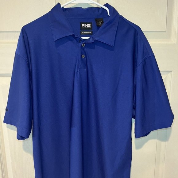 Ping Collection Golf Polo Performance Dynamics Dark/Royal Blue Sleeve Logo SizeL - Picture 1 of 6